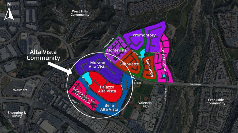 Map of Alta Vista Neighborhoods in Valencia Copperhill