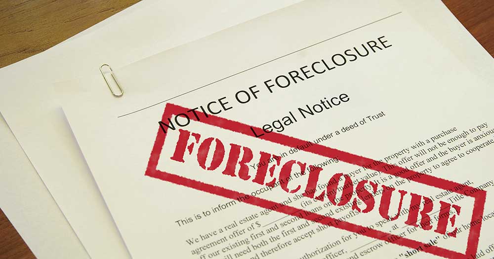Red Foreclosure Stamp of Legal Notice