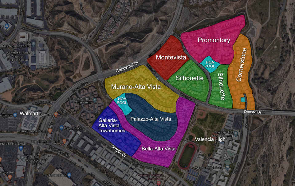 Valencia Copperhill Subdivision Map