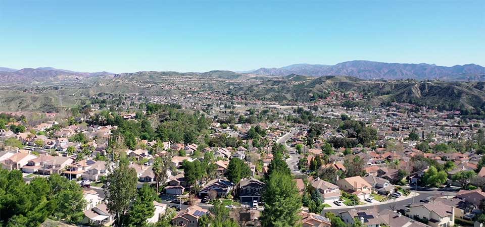 Lovely Aerial Pic of Homes in Bouquet Canyon