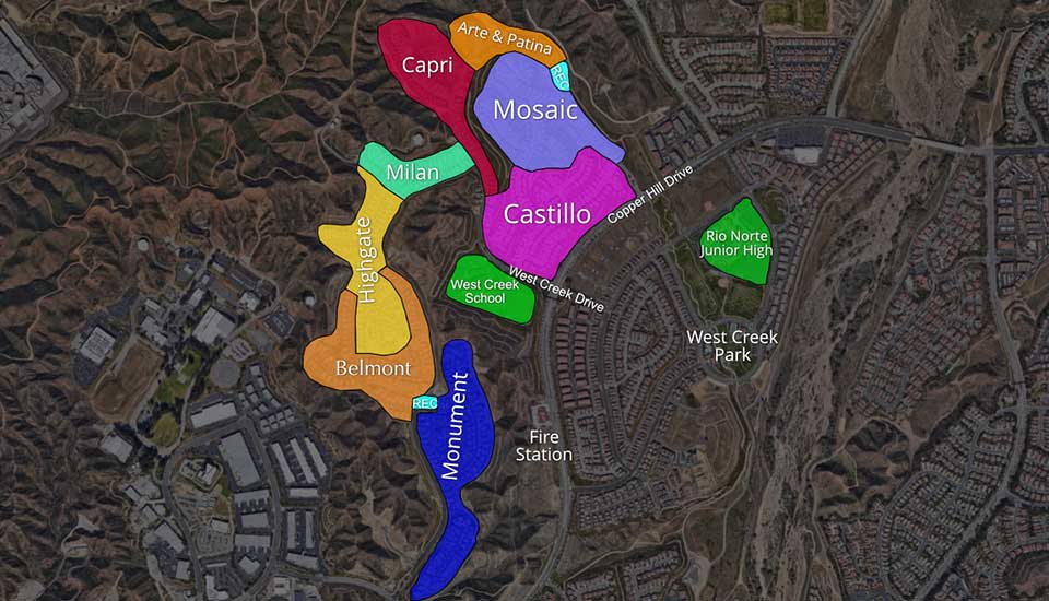 Subdivision Map of Valencia West Hills