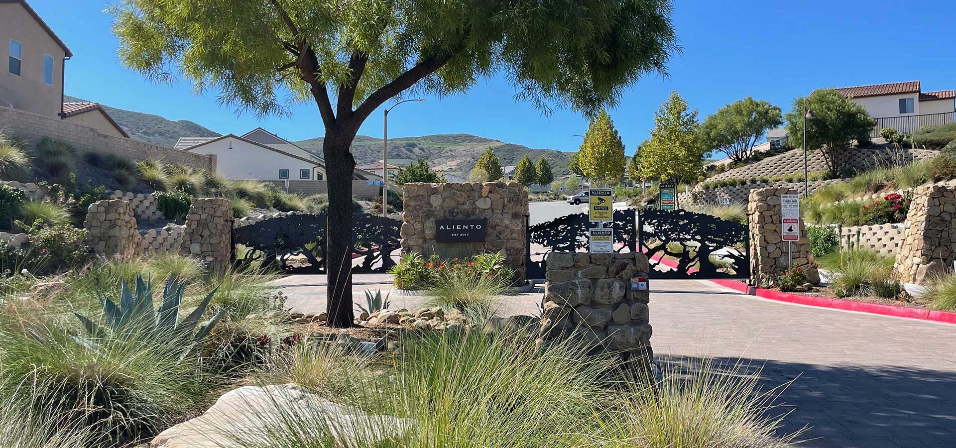 Aliento Community Sign and Gated Entrance