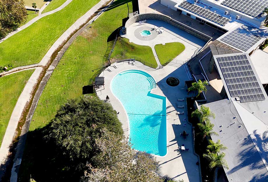 View of the Pool and Hot Tub in the Friendly Valley 55+ Community