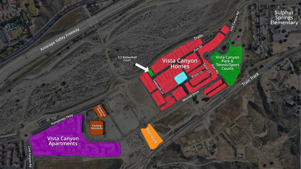 Map of the Vista Canyon Community in Santa Clarita