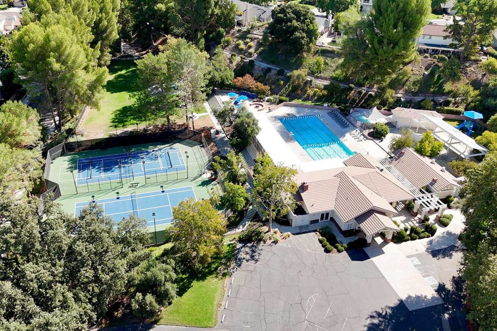 Aerial View of the Valencia HOA Recreation Area