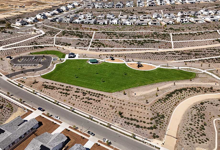 Aerial of Williams Ranch Park in Castaic, CA