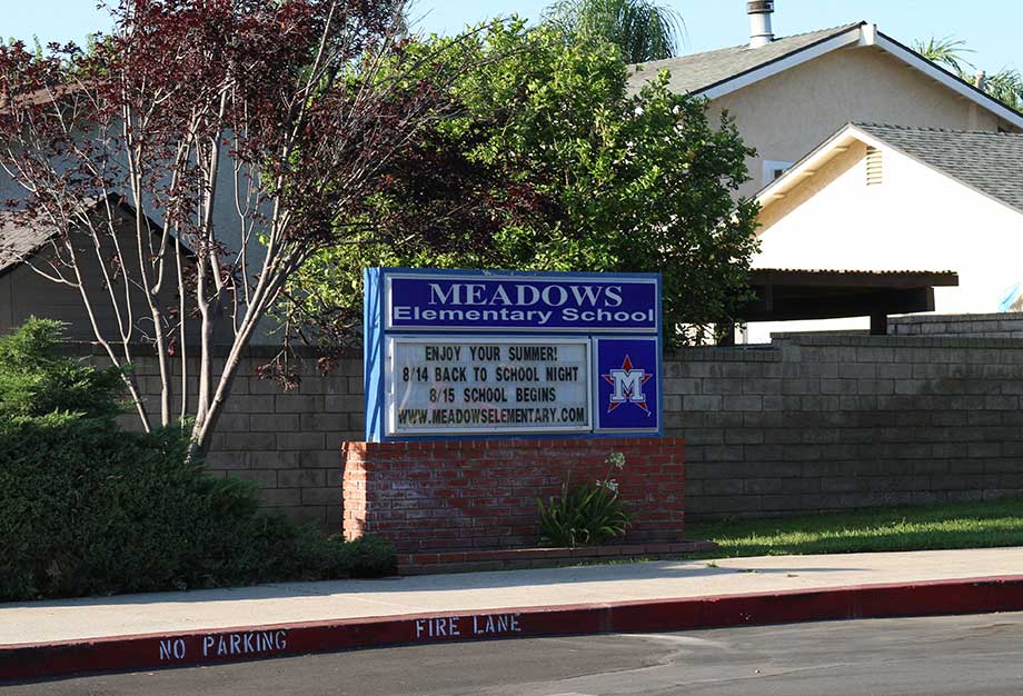 Meadows Elementary School Signage