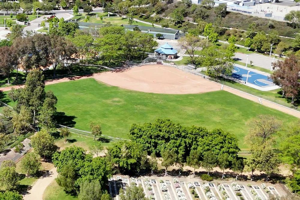 Aerial of Baseball Diamond at Richard Rioux Park