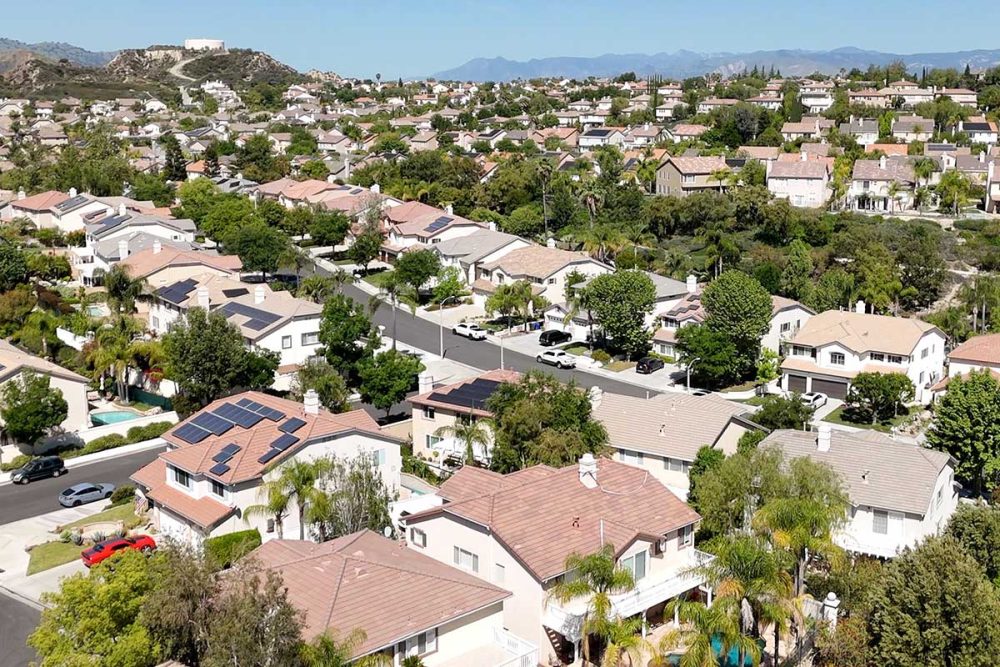 Aerial of Homes in Oak Terrace of Stevenson Ranch