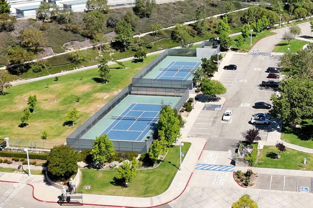 Aerial of Tennis Courts at Richard Rioux Park