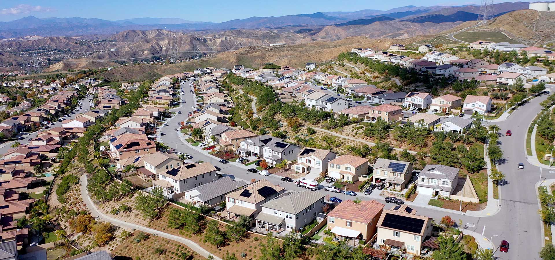 Aerial of Mirabella Homes in Plum Canyon