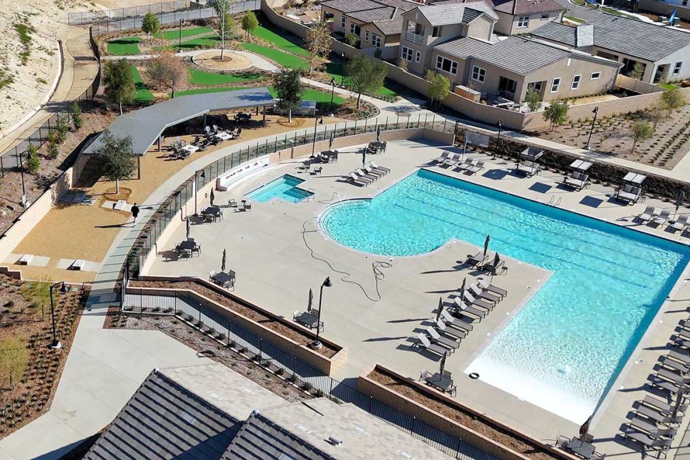 Aerial of Oasis Pool Hot Tub Picnic Area
