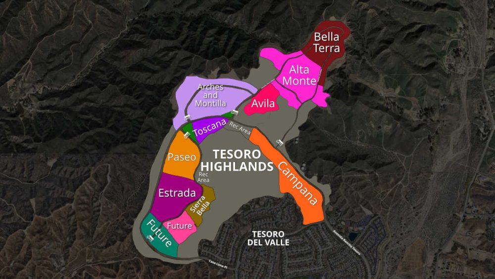 Map of Tesoro Highlands Jan 2025