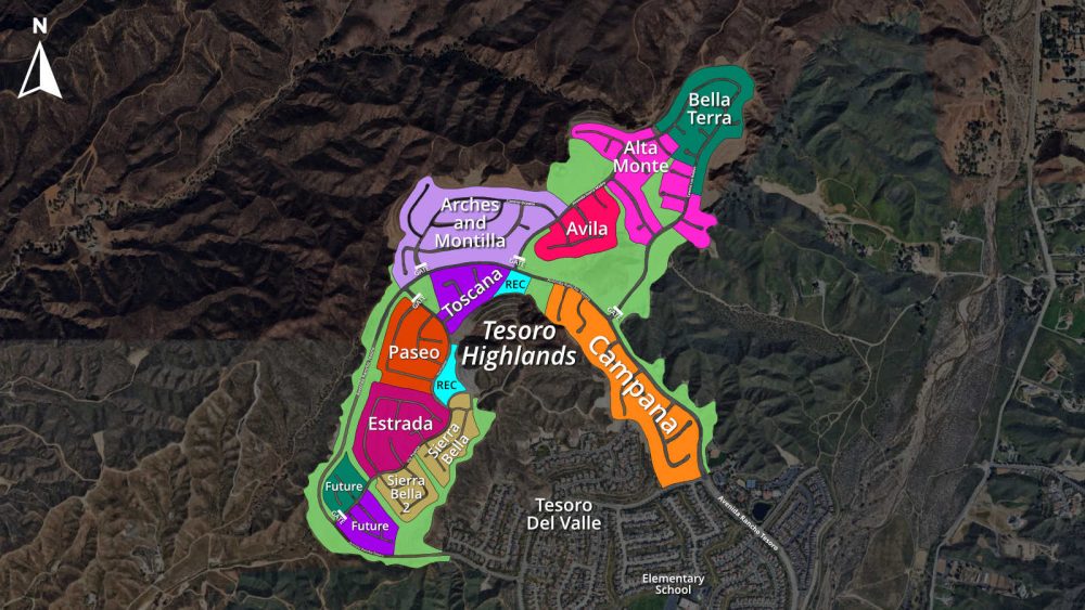 Map of Tesoro Highlands in March 2025