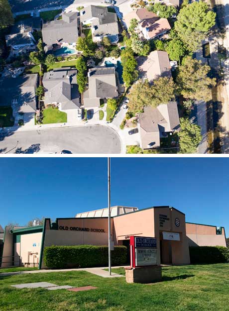 Aerial View of Valencia Hills Neighborhood