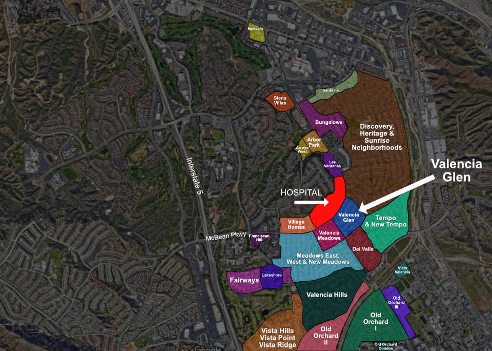 Map of Valencia Glen in The Heart of Valencia