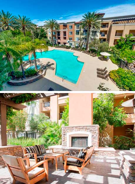 Pool and Outdoor Fireplace at the Madisons