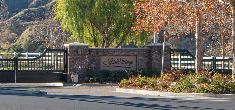 River Village Community Sign and Entrance