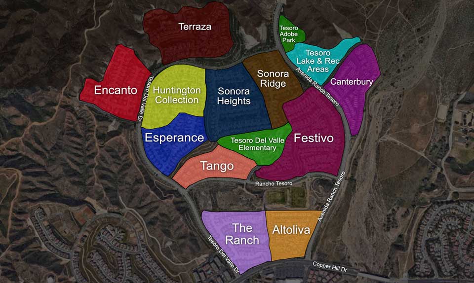 Tesoro Del Valle Subdivision Map