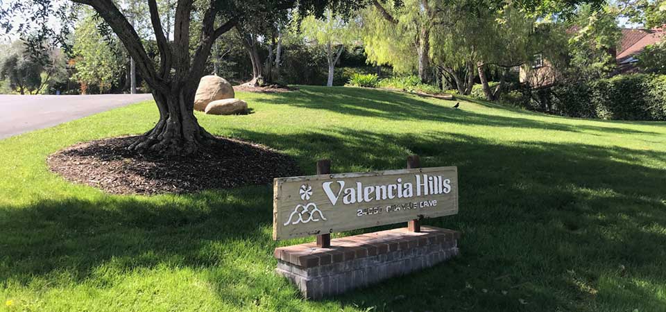 Valencia Hills Neighborhood Sign