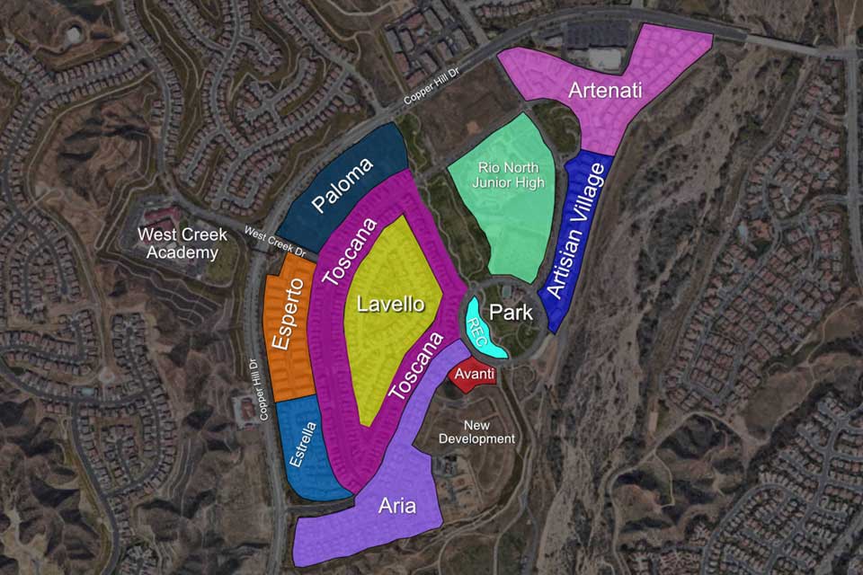 Valencia West Creek Subdivision Map