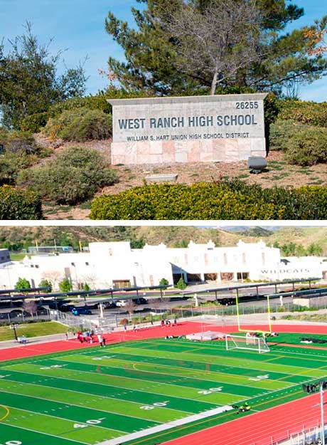 West Ranch High Sign and Football Field