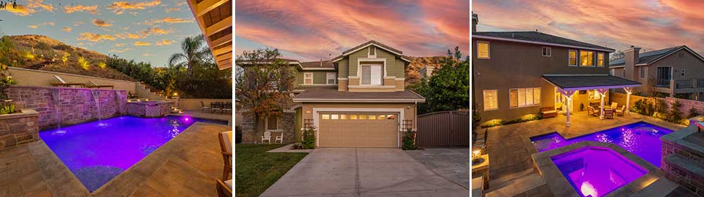 28352 Brookview Terrace Home and Pool at Dusk