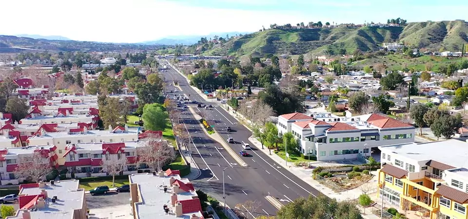 Aerial Shot of Soledad Cny Rd in Canyon Country 1