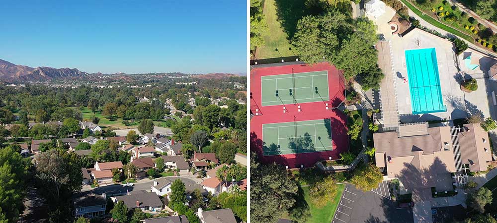 Aerial View of Valencia Hills Amenities