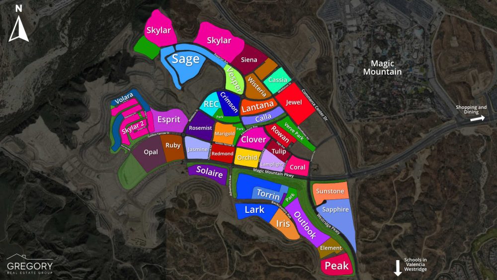 Subdivision Map for FivePoint Valencia MLS Area