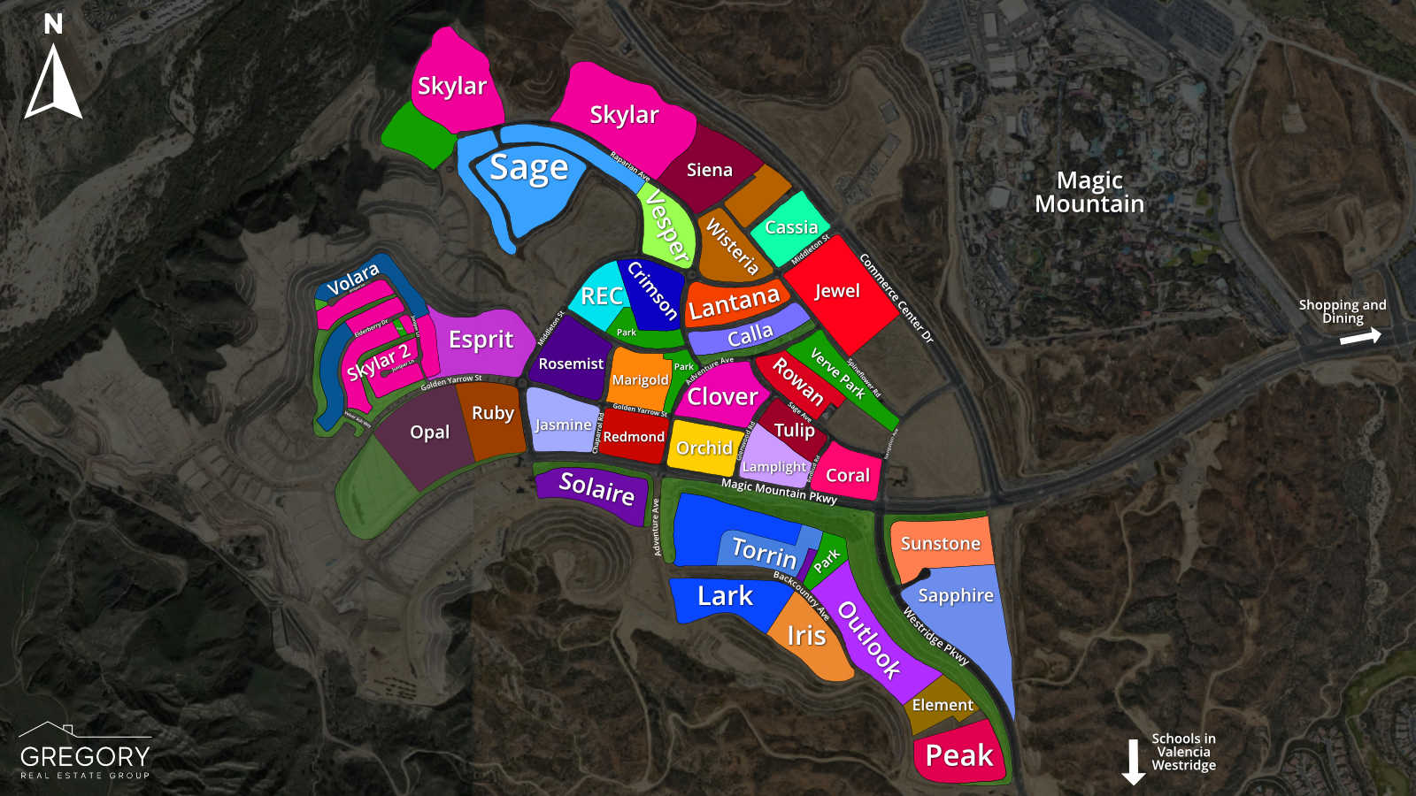 Subdivision Map for FivePoint Valencia MLS Area