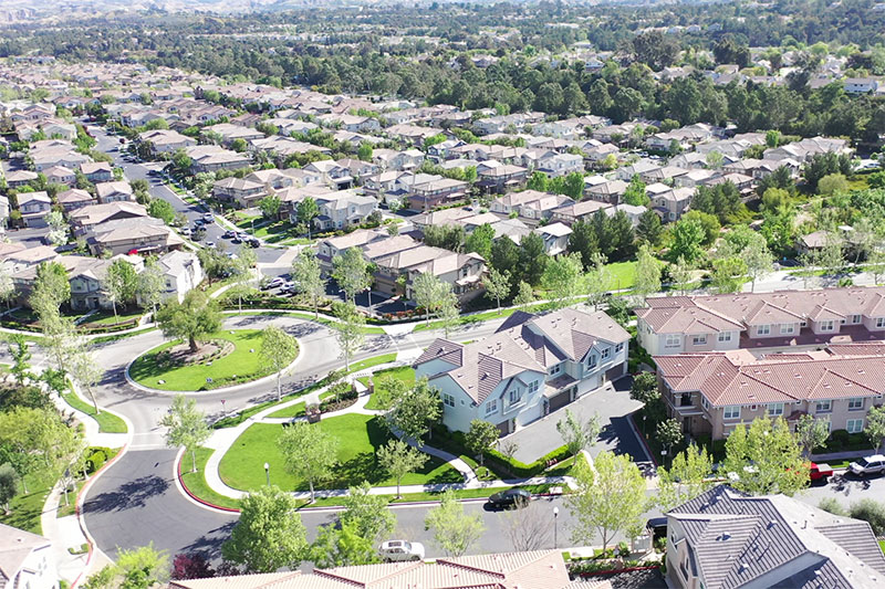 Aerial Shot of Roundabout in Valencia Creekside