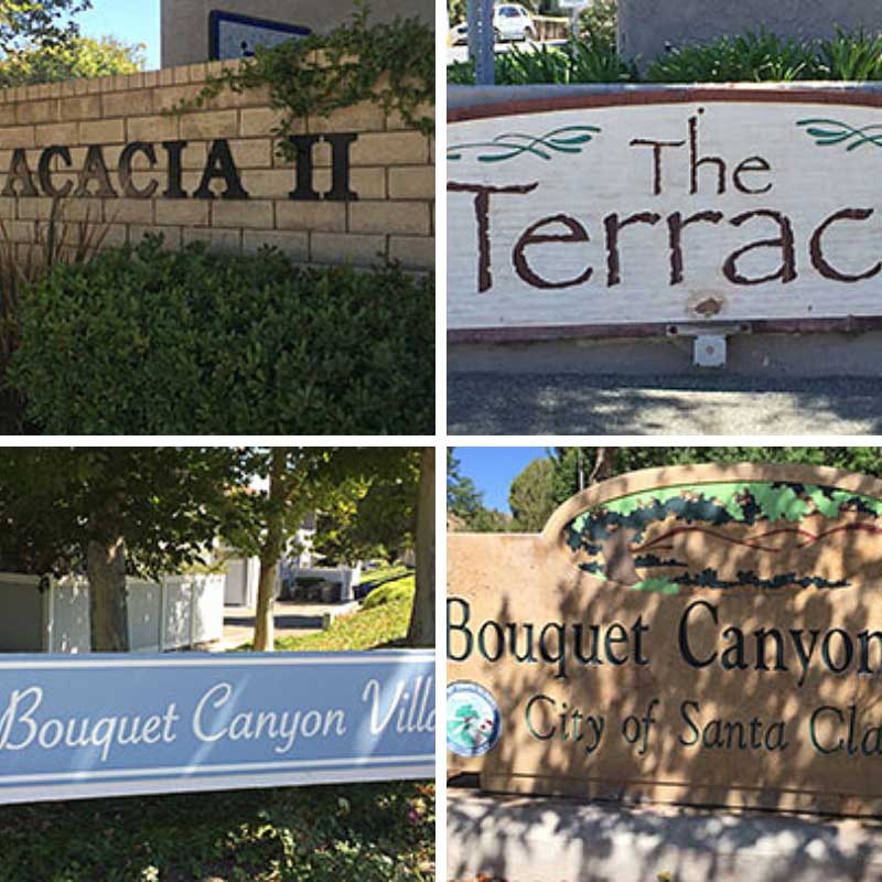 Bouquet Canyon Condo Community Signs