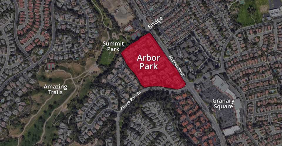 Map of the Arbor Park Condo Neighborhood
