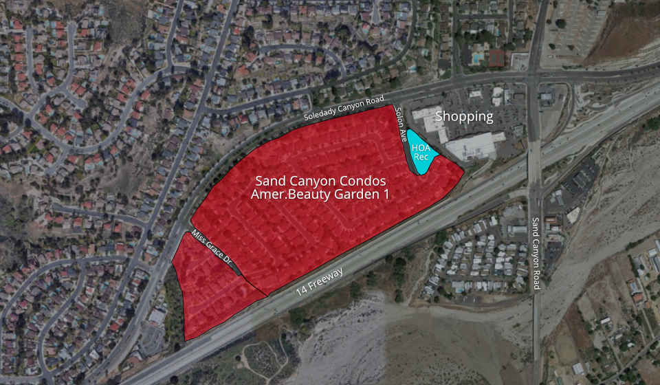 Map of Sand Canyon Condos and Duplexes