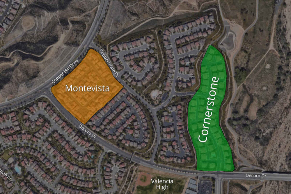 Map Highlighting Cornerstone and Montevista