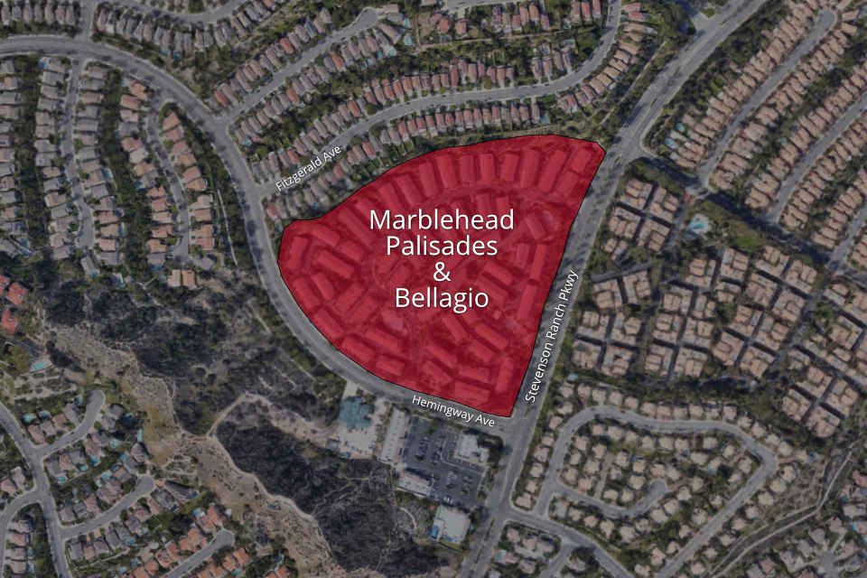 Map Highlighting Marblehead Palisades and Bellagio Complex