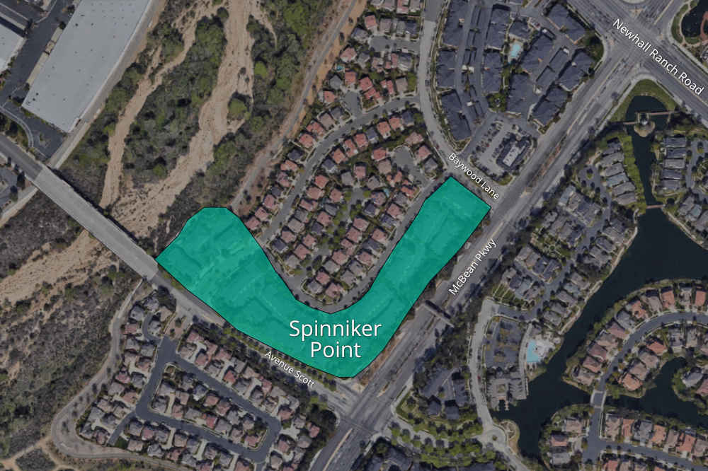 Map Highlighting Spinniker Point
