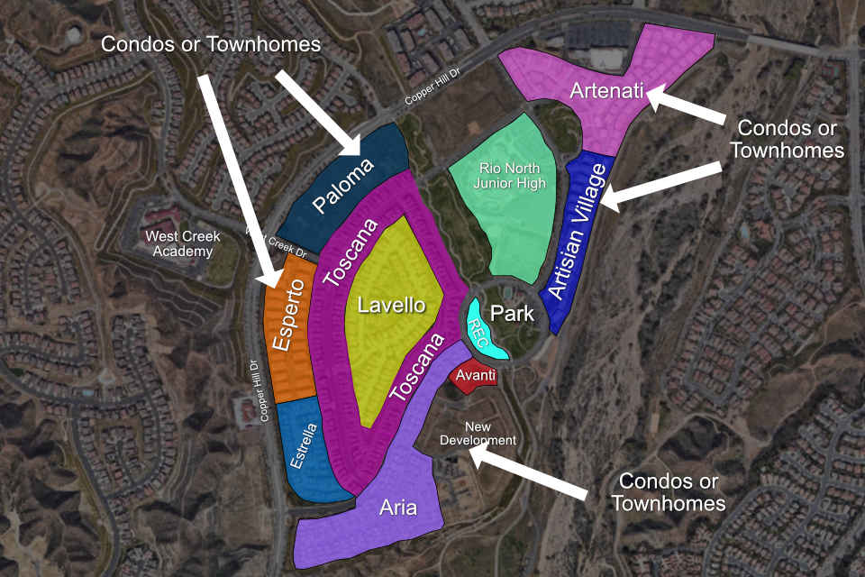Map of Condos Townhomes in West Creek