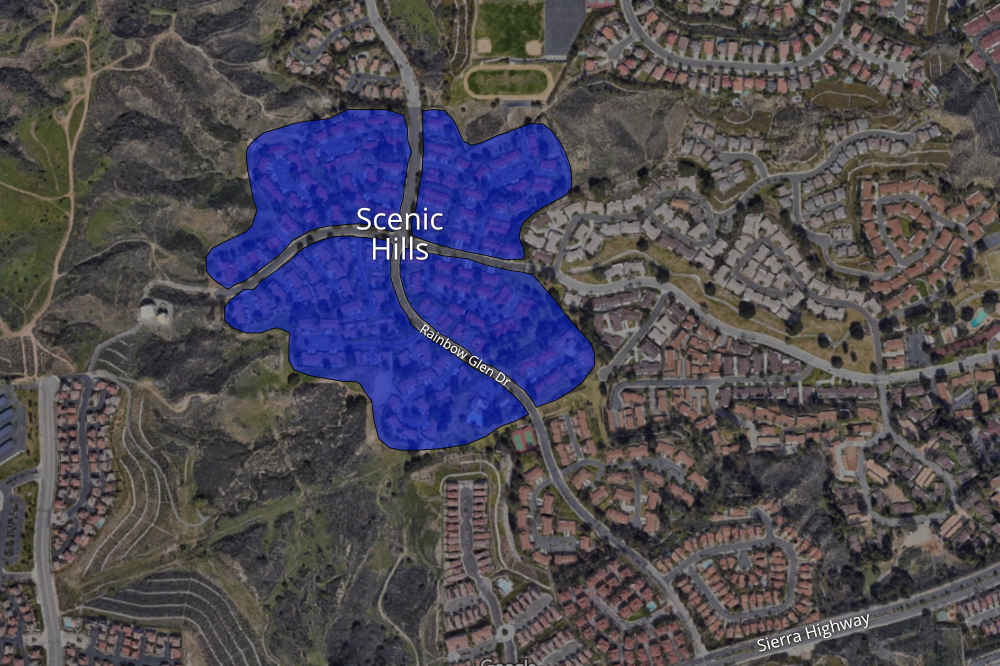 Map of Scenic Hills Community