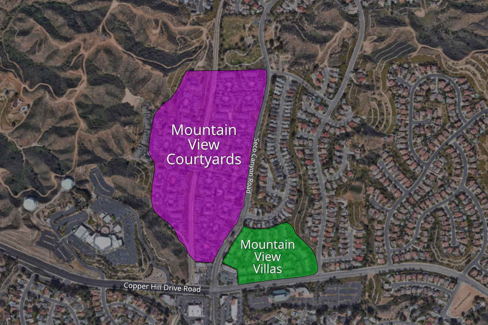 Map to Mountain View Courtyards and Villas