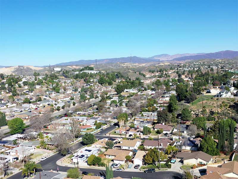 Aerial Shot Portion of Saugus CA