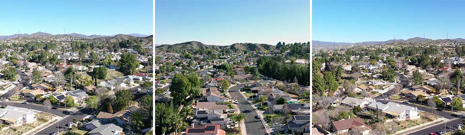 Aerial shots of the Rock Ridge Neighborhood in Saugus CA