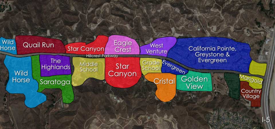 Subdivision Map of Hillcrest in Castaic