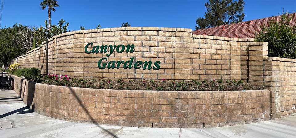 Canyon Gardens Community Sign
