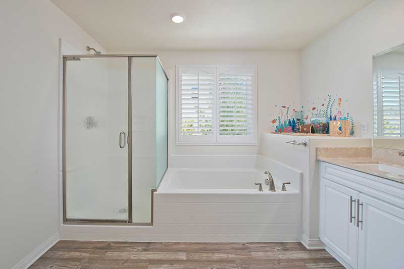 Primary Bathtub and Shower at 19803 Lanfranca