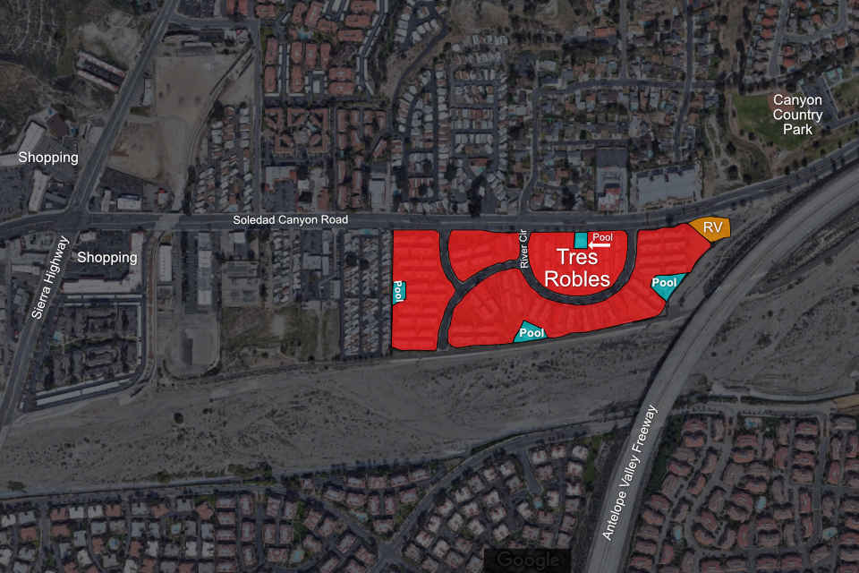 Tres Robles Community Map