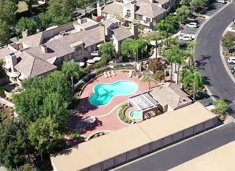 Aerial Shot of Pool in Santa Fe Community