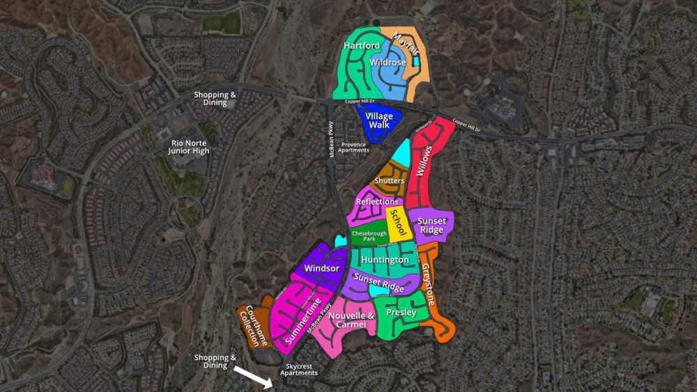 Map of Neighborhoods in Northpark 