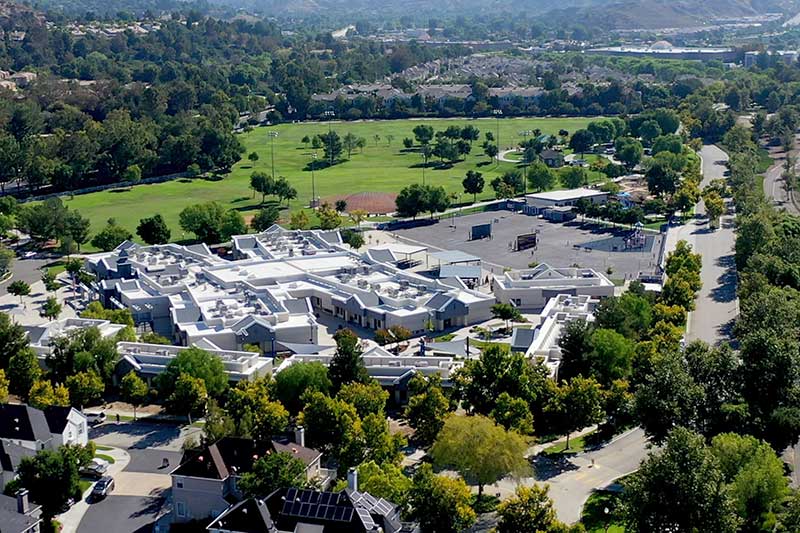 Aerial Shot of Bridgeport School and Park